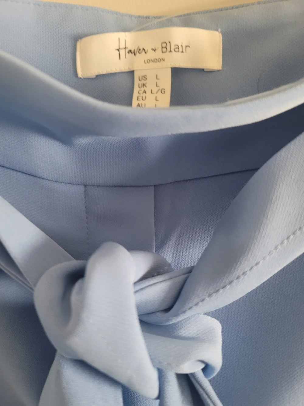 Straight-Leg Tie-Waist Pants in Light Blue